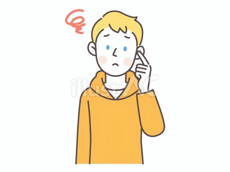 困り顔な白人男性 人物,外国人,海外のイラスト素材