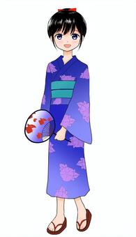 Girl in yukata, yukata, people, summer festival, JPG and PNG