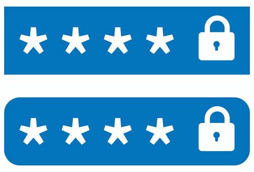 パスワード入力欄のイラスト 青 パスワード入力欄のイラスト 青 パスワード,暗証番号,入力欄,ボックス,鍵,南京錠,伏字,セキュリティ,防犯,認証のイラスト素材