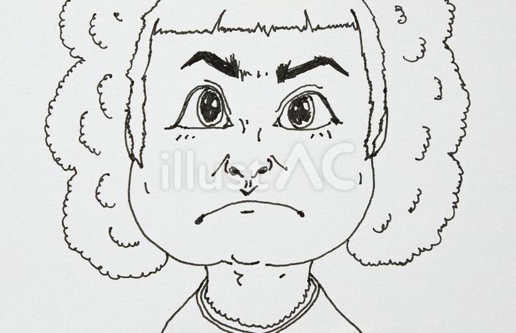 反抗するこどもの顔 人物,女の子,顔のイラスト素材