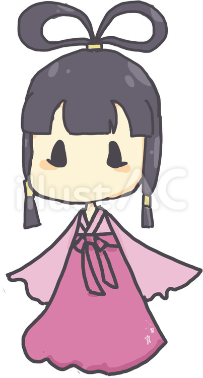 デフォルメされた織姫（羽衣なし） 織姫,七夕,女の子のイラスト素材