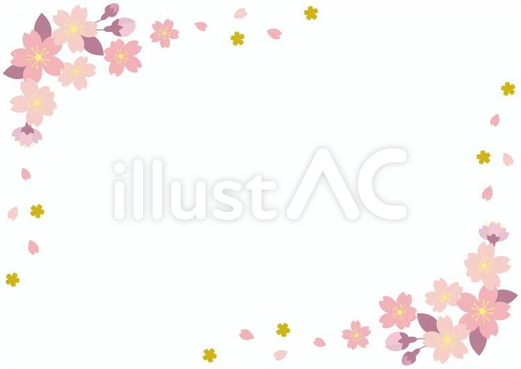 桜のフレーム（背景色無し） 桜,フレーム,春のイラスト素材