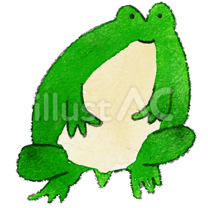 水彩で描いたカエル