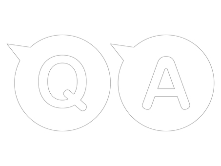 シンプルなQ＆A　ふきだし右下セット線画 クイズ,ｑ＆ａ,q,クエスチョン,質問,a,アンサー,答え,ふきだし,文字のイラスト素材