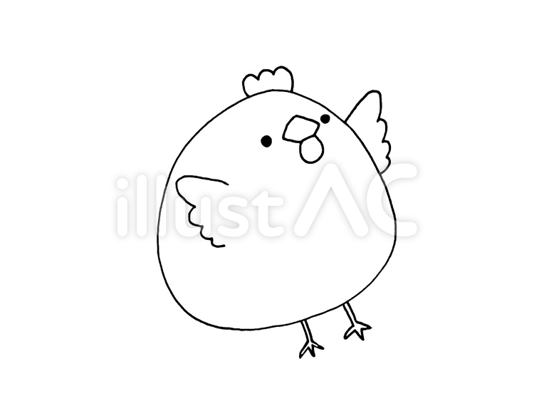 にわとり　1の1 こどもむけ,カット素材,2017のイラスト素材