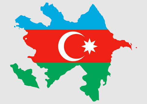 アゼルバイジャンの地図（国旗柄） アゼルバイジャン,地図,国旗,外国,海外,地理,土地,国土,地形,世界のイラスト素材