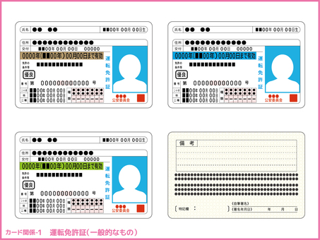 カード関係-1 カード関係-1 運転免許証,免許証,普通,車,ドライバー,ライセンス,本人確認,カード,券面,身分証明のイラスト素材