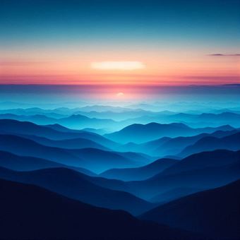 山脈和日出, 山, 日出, 清晨的阳光, JPG