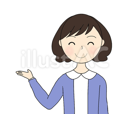 案内する女性