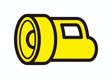 懐中電灯 防災,シンプル,アイコン,黄色,懐中電灯のイラスト素材