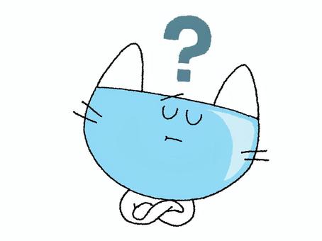 疑問に思う猫 猫,ai,ロボット,考える,はてな,クエスチョン,お知らせ用,宣伝用,pop調,手描きのイラスト素材