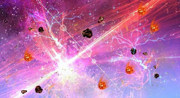 Illustration, meteor flash, space, original, 