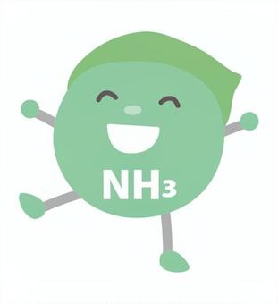 化学式_アンモニア アンモニア,nh3,擬人化,分子,化学式,キャラクター,かわいいのイラスト素材