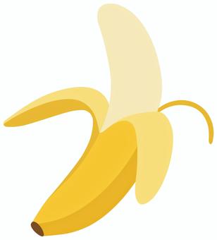 皮を剥いたバナナ　絵文字 バナナ,かわいい,絵文字,アイコン,シンプル,挿絵,白背景,透過,単一のイラスト素材