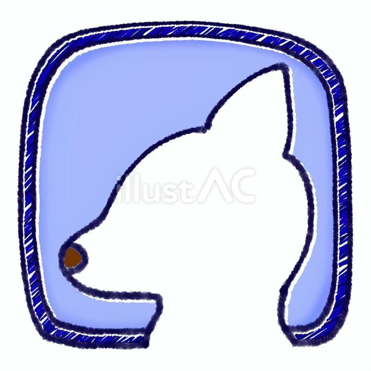 犬のアイコン(ブルー) 犬,アイコン,ブルーのイラスト素材
