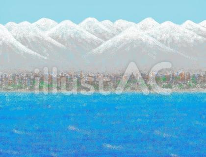 冬の山と海