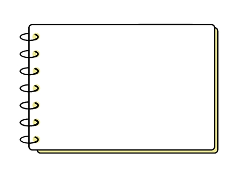 リングノート・シンプル手書き風黄 ノート,リング,フレーム,メモ,手書き,文具,シンプル,黄色のイラスト素材