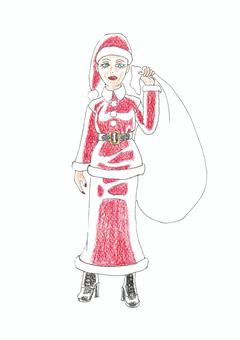 Illustration, santa claus, christmas, long skirt, 