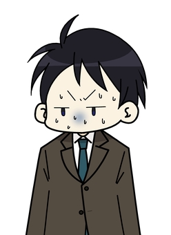 A man in a suit sweating coldly, people, cold sweat, to pale, JPG and PNG