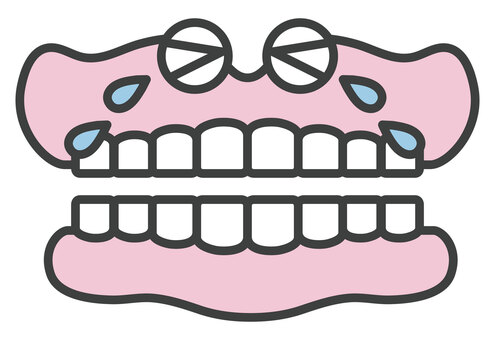 入れ歯のキャラクター(3) 入れ歯,キャラクター,かわいい,泣き,泣く,涙,擬人化,アイコン,歯科,歯のイラスト素材