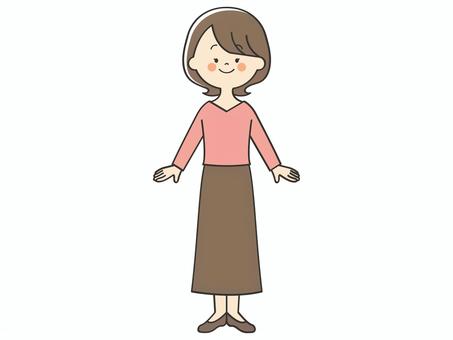 笑顔の女性 女性,女,母,お母さん,主婦,ママ,お姉さん,人物,大人,若いのイラスト素材
