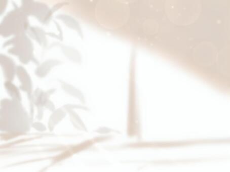 植物と光のベージュ背景 ベージュ,白,背景,光,影,植物,植物の影,葉,葉っぱ,木漏れ日のイラスト素材