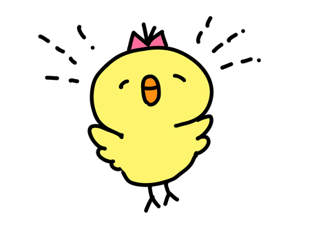 喜ぶひよこ 喜ぶひよこ ひよこ,可愛い,動物,挿絵,ゆるい,手描き,喜ぶ,楽しいのイラスト素材