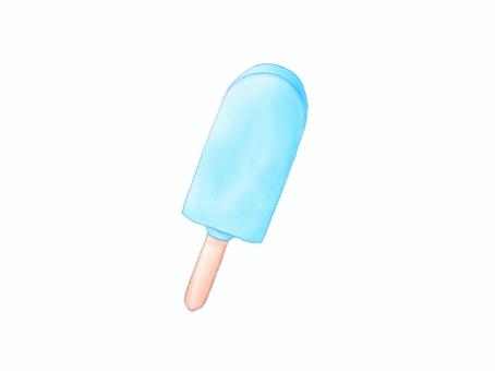 水彩画風棒つきアイスのイラスト アイス,棒付き,棒,ソーダ,涼しい,冷たい,冷菓,デザート,氷菓,食べ物のイラスト素材