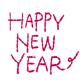 年賀状素材「ハッピーニューイヤー」英語 正月,元旦,新年,祝福,祝,祈願,挨拶,文章,メッセージ,英語のイラスト素材