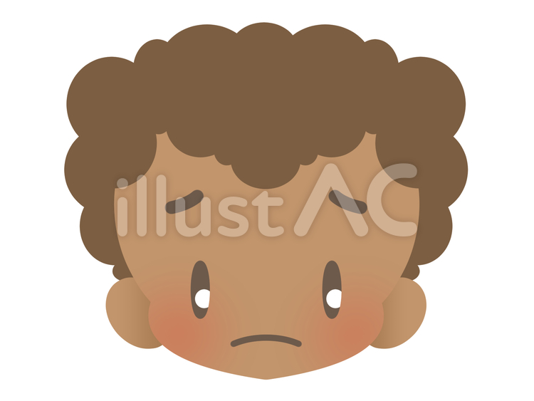 色黒な男の子-悲しい20181023 男の子,顔,悲しいのイラスト素材