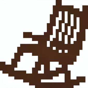 ドット絵の茶色のロッキングチェアです。 ドット絵,ロッキングチェア,シンプル,椅子,木製,揺れる,背もたれ,アーム型,クラシック,家具のイラスト素材