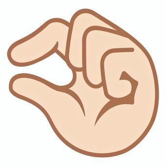つまんでいる指　絵文字 つまむ,かわいい,絵文字,アイコン,シンプル,白背景,透過,単一,手,少しのイラスト素材
