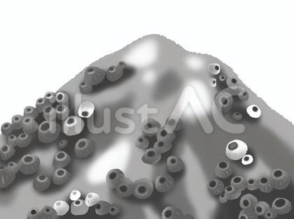 岩に張り付いた沢山のフジツボのイラスト