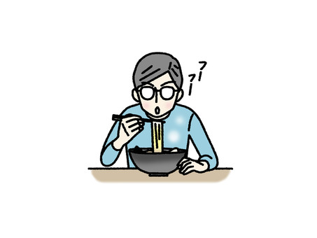 Illustration, ramen, male, glasses, JPG and PNG