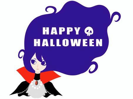 ハロウィン吸血鬼女の子 ハロウィン,トリックオアトリート,手描き風,お化け屋敷,秋,吸血鬼,バンパイア,女の子,女性,髪のイラスト素材