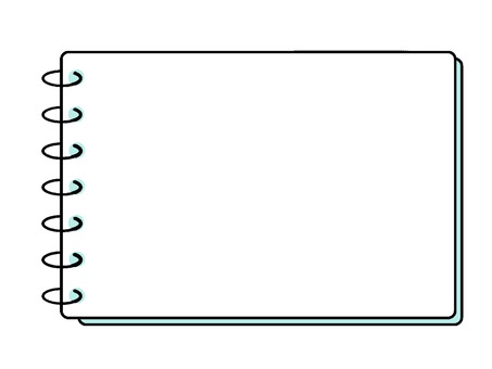リングノート・シンプル手書き水色 ノート,リング,フレーム,メモ,文具,シンプル,水色のイラスト素材