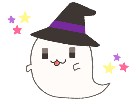 【ハロウィン】ゆるかわおばけ おばけ,ハロウィン,ゴースト,幽霊,霊,手描き,かわいい,ゆるい,秋,１０月のイラスト素材