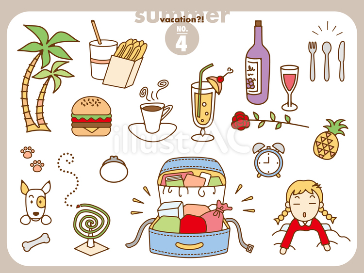summer 04 夏,夏休み,vacationのイラスト素材