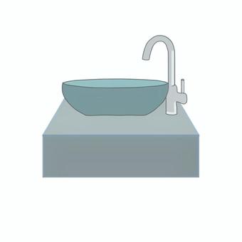 洗面台 洗面台,洗面化粧台,水栓,化粧台,水瓶,水回り,洗面器のイラスト素材