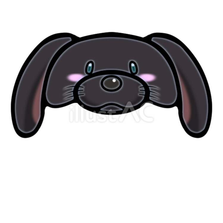 垂耳の黒犬の帽子 犬,干支,戌年のイラスト素材