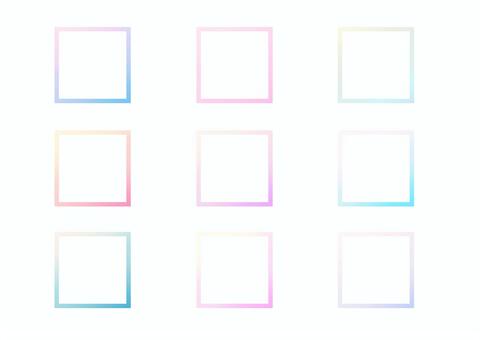 ゆめかわグラデ(四角枠) フレーム,四角,正方形,グラデーション,ゆめかわ,四角枠,ネオン,ガーリー,ファンシー,ドリーミーのイラスト素材