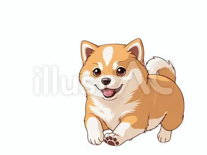 走っている可愛い仔犬