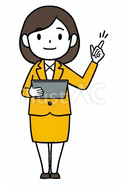 スーツの女性(タブレット)