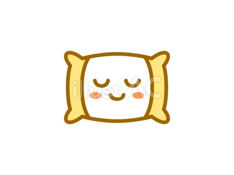 安眠まくら　イエロー 枕,安眠,睡眠のイラスト素材