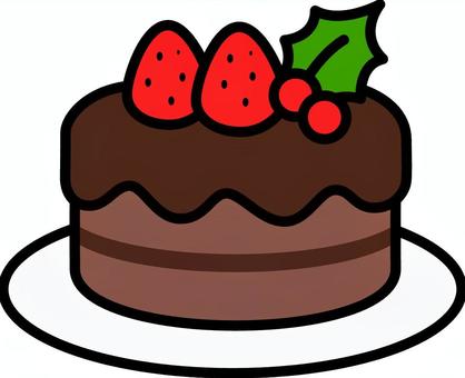 茶色のいちごのホールケーキです。