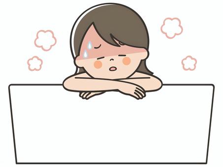 お風呂でのぼせる若い女性 お風呂,のぼせる,のぼせ,暑い,熱い,女性,体調不良,不調,クラクラ,フラフラのイラスト素材