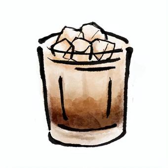 カルーアミルク　カクテル 筆,乾杯,アルコール,手書き,ドリンク,飲み放題,飲み会,酒,メニュー,水彩のイラスト素材