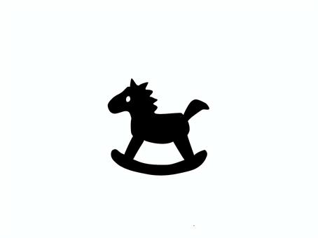 木馬のシンプルなシルエット 木馬,シルエット,シンプル,おもちゃ,黒のイラスト素材