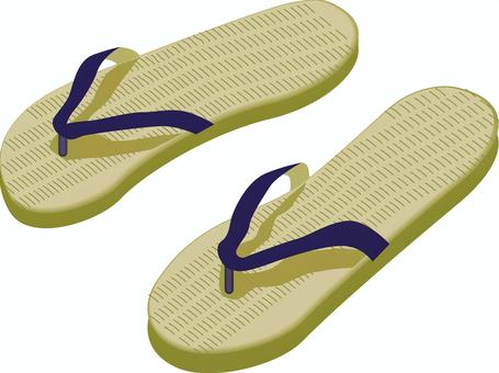 草履　 草履,履物,和風,イグサ,製品,立体,リアルのイラスト素材