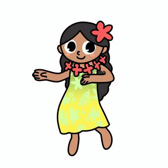 人,南国,ハワイアン,伝統衣装,花飾り 人,南国,ハワイアン,伝統衣装,花飾りのイラスト素材